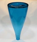 BLENKO Huge 11" MCM Art Glass Sea Breeze Architectural Floor Vase Stopper HUSTED