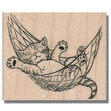 Wood Rubber Stamp, Cat Sleeping, Animal, Kitten, Kitty, Pet,Cat Gift,Paw, Summer