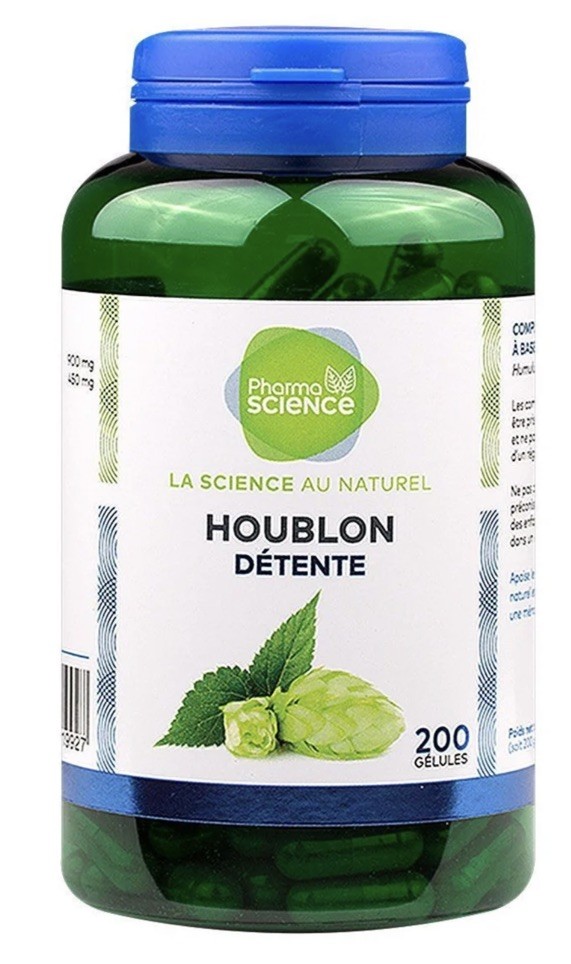Pharmascience houblon détente 200 gélules complément relaxation et stress