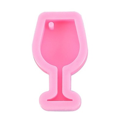 DIY Pendant Silicone Mould Handmade Shiny Wine Glass Keychain Resin Mold