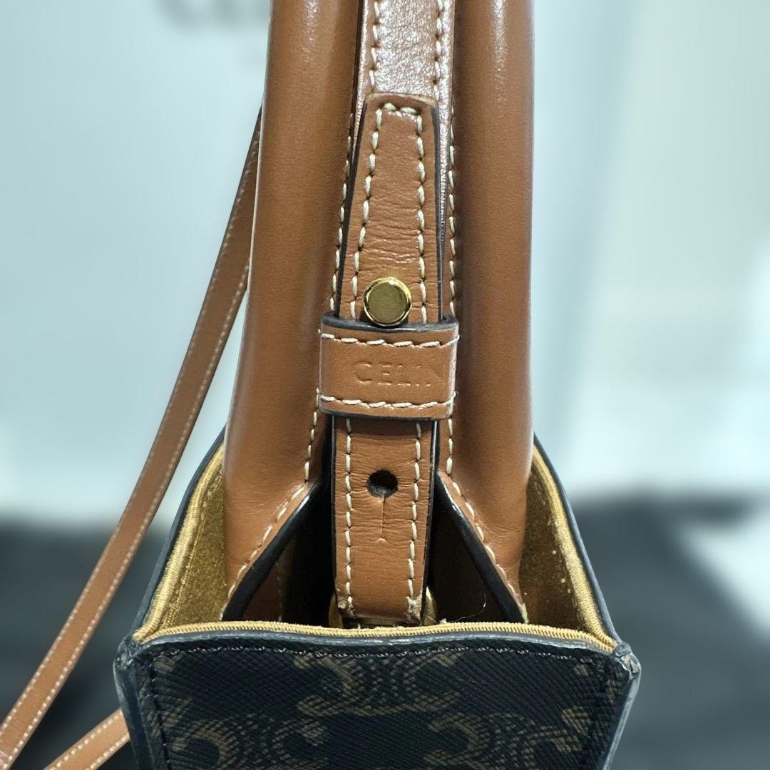 Celine Mini Luggage Bag Trifold Canvas Tan Used image 10