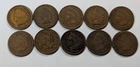 Indian Pennies 10 Different Date VG and VF