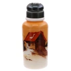 Victorian EAPG Mt Washington Creased Scenic Cabin Milk Glass Salt Shaker 4"