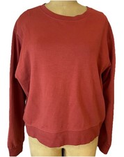 Athleta NWOT Women Modified Dolman Sl Crewneck Sweatshirt Persimmon M