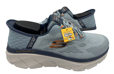 Skechers Men's Slip ins RF DLux Walker Rezinate Shoes Blu EX WIDE Size:8.5 147J