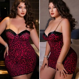 Women Sexy Lingerie Chemise Leopard Sleepwear Nightwear Stretchy Babydoll Dress