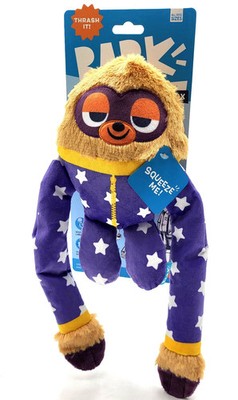 BARK Dog Toy Slow Jams Dan Squeaky Crinkle Fetch Pajama Sloth All Dog Sizes
