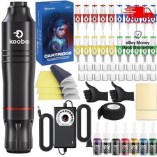 Professional Tattoo Machine Kit with Rotary Pen, Power Supply Ink Set