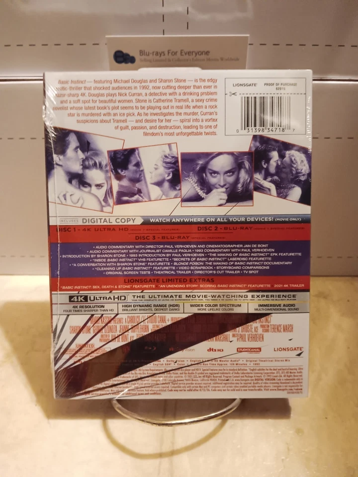 NEW Basic Instinct 4K SteelBook Unrated UHD Blu-ray [1992] No Dents - ShpNextDay - Image 4 of 4