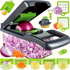 Vegetable Chopper 16 in 1 Salad Fruit Mandolin Slicer Food Dicer Cutter Peeler.
