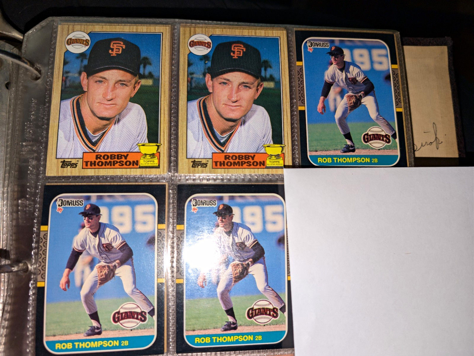 1983 Topps/Donruss '87 Robby Thompson & Rob Thompson Giants #658 5-Card Lot