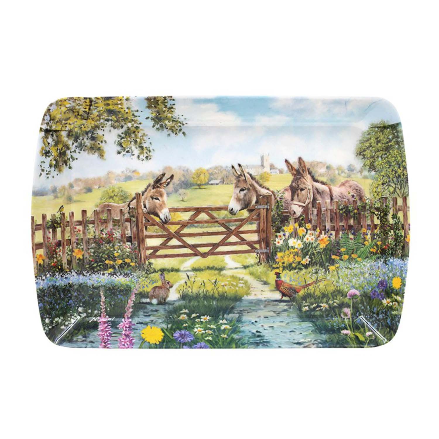 Serving Tray Donkey Farm Small Plastic Tea Coffee Food Tray Platter Kitchen Home