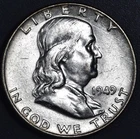1949 50C FRANKLIN SILVER HALF DOLLAR KM# 199 Grade:  Choice BU A7135