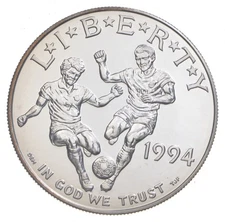 1994-D Unc Soccer World Cup Commemorative Silver Dollar $1