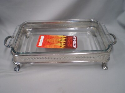New Vintage Anchor Hocking Casserole Dish Pan 3-Quart Rectangle #440 w/ Stand