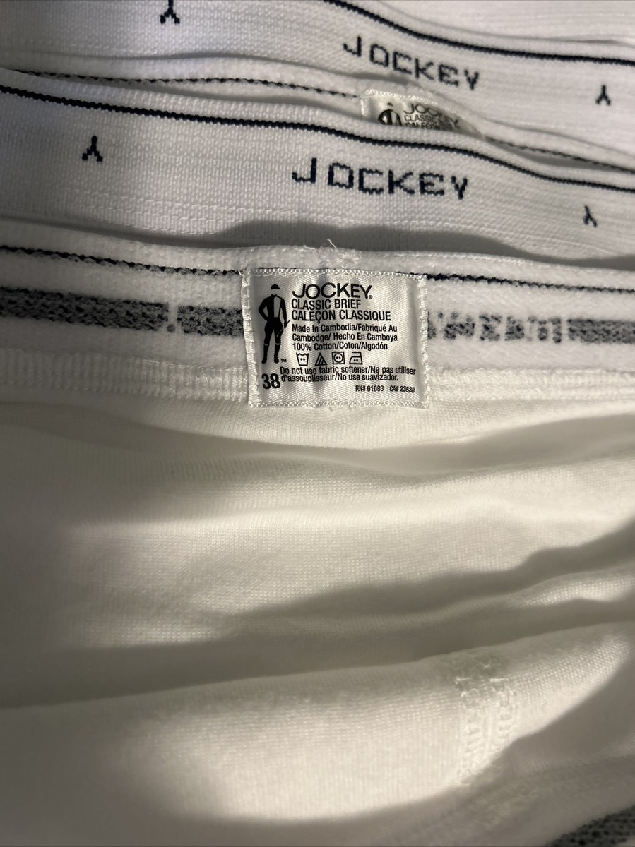 Jockey Classic Y-Front Briefs Vtg Sewn Tag White Mens 38 Lot of 5