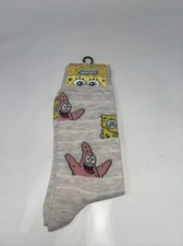 2 Pair Spongebob Crew Socks, Men's Shoe Size 6-12, Nickelodeon Patrick