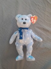 Ty Beanie Baby 1999 Holiday Teddy with Winter Snowflakes RARE With Errors