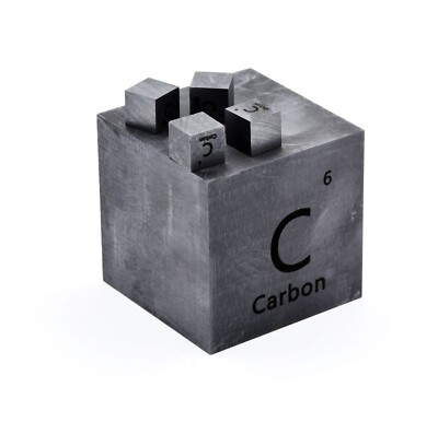 Carbon 'Metal' 25.4mm 1 Inch Density Cube 99.99% for Element Collection USA SHIP