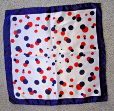 VINTAGE SCARF 19"X19" SILKY/SATIN LOOKING POLKA DOT RETRO MAKE OFFER
