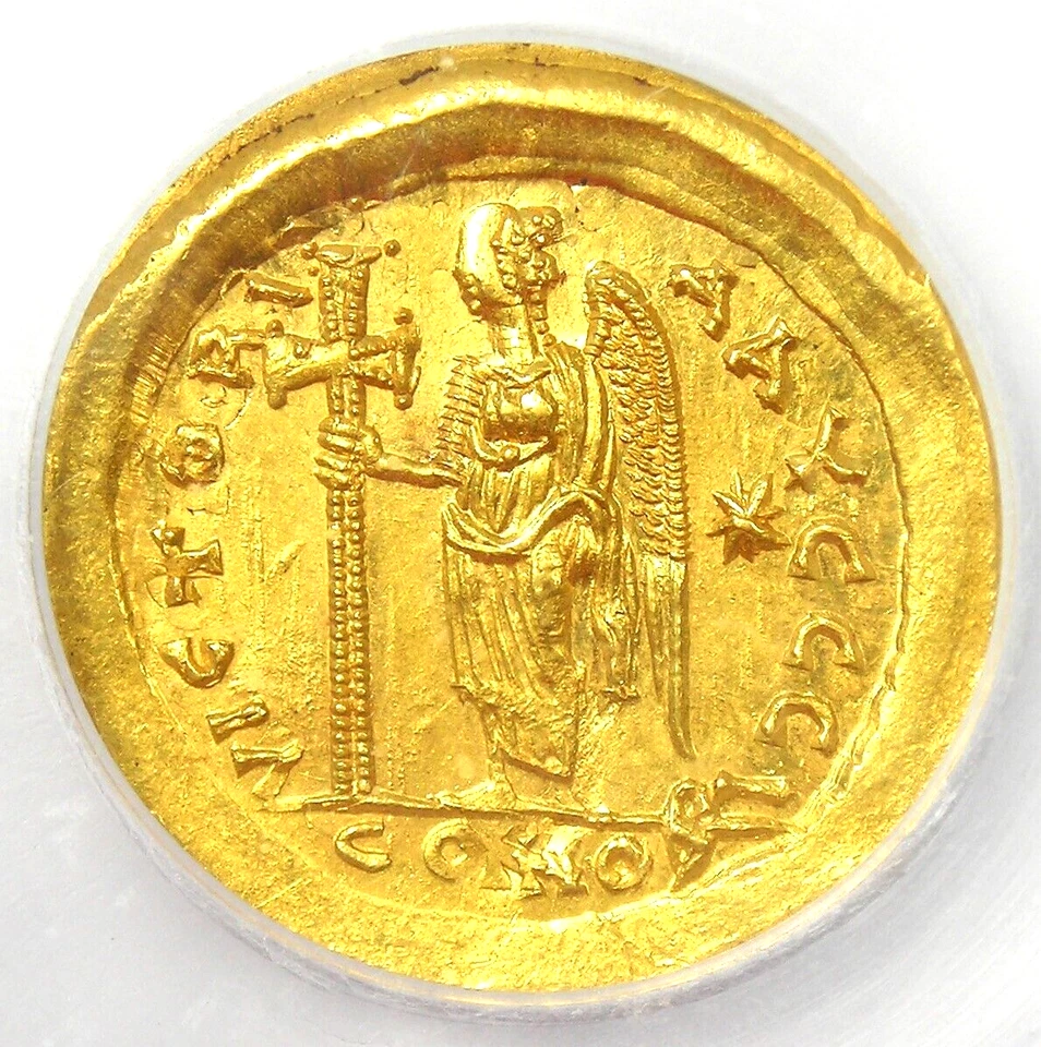 Eastern Roman Zeno AV Solidus Gold Coin 474-491 AD - ICG MS63 (Choice MS UNC) - Image 4 of 4