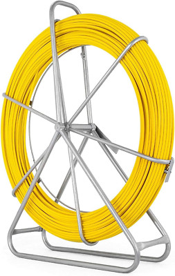 Fish Tape Fiberglass 6MM 656Ft,Duct Rodder Fish Tape Puller Fiberglass Wire Cabl