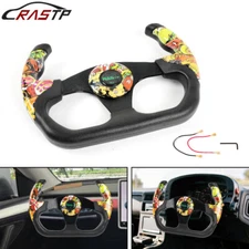 13inch/325mm Model U Plaid Graffiti Style Racing Steering Wheel w/ Horn Button