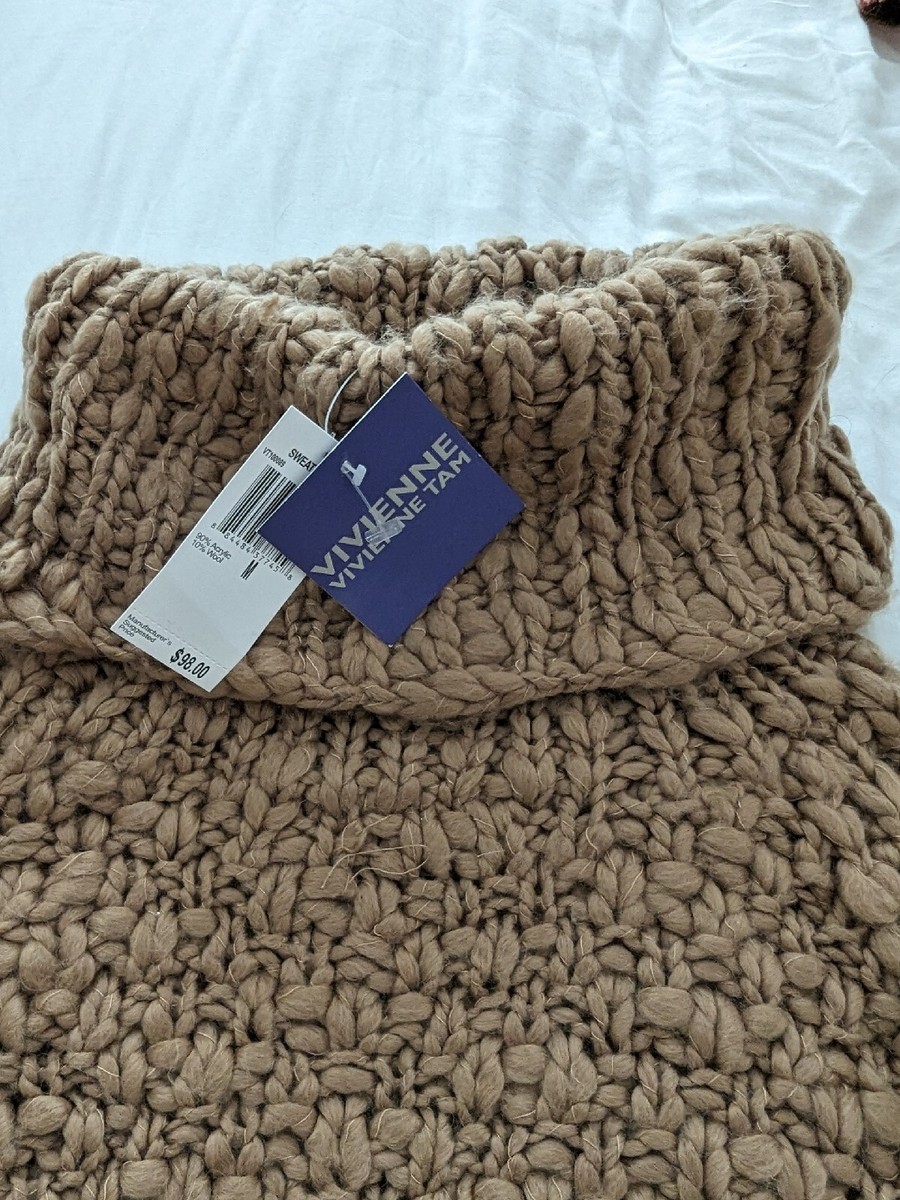 Vivienne Tam Women TurtleNeck Sweater Chunky Knit Wool/Acrylic