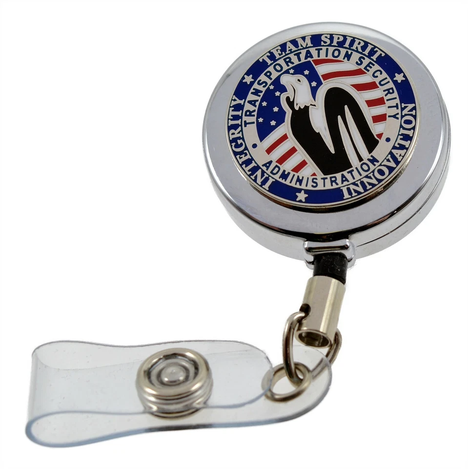 TSA Insignia 可伸缩徽章卷轴身份证安全通行证持有人团队 Chrome — 第 2/4 张图片