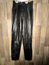 Vintage Tannery West Black Leather Pants High Waist Size 6