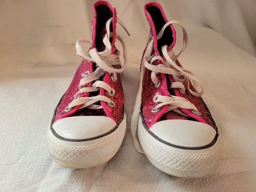Converse Sequin Pink High Top Tennis 