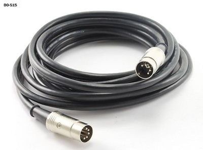 15.ft Premium DIN-5 Male to Male In-and-Out Audio Speaker Cable - BO-515