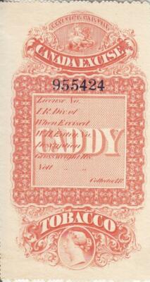 tobacco customs canada Canada: Customs Tobacco Stamp, Brandon #M-150, Mint (36875)