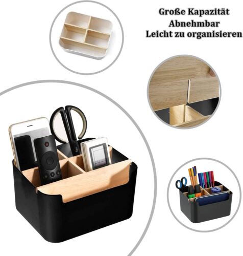 Holz Schreibtisch Organizer Stiftehalter Schreibtisch Tisch Organizer 5 Fächer - Bild 3 von 16