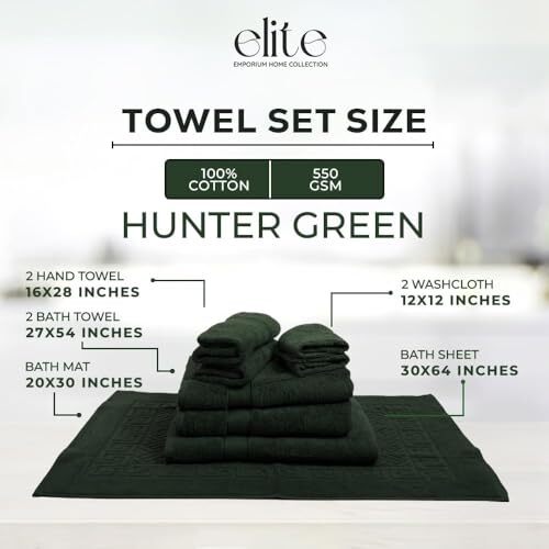 8 Pieces Bath Towel Set 1 Bath Sheet, 1 Bath Mat,2 Bath Towels