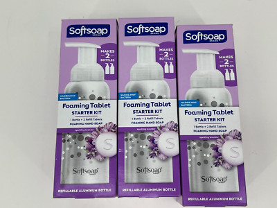 (3X) Softsoap Foaming Tablet Starter Kit - 1 Bottle + 2 Refill Tablets -Lavender