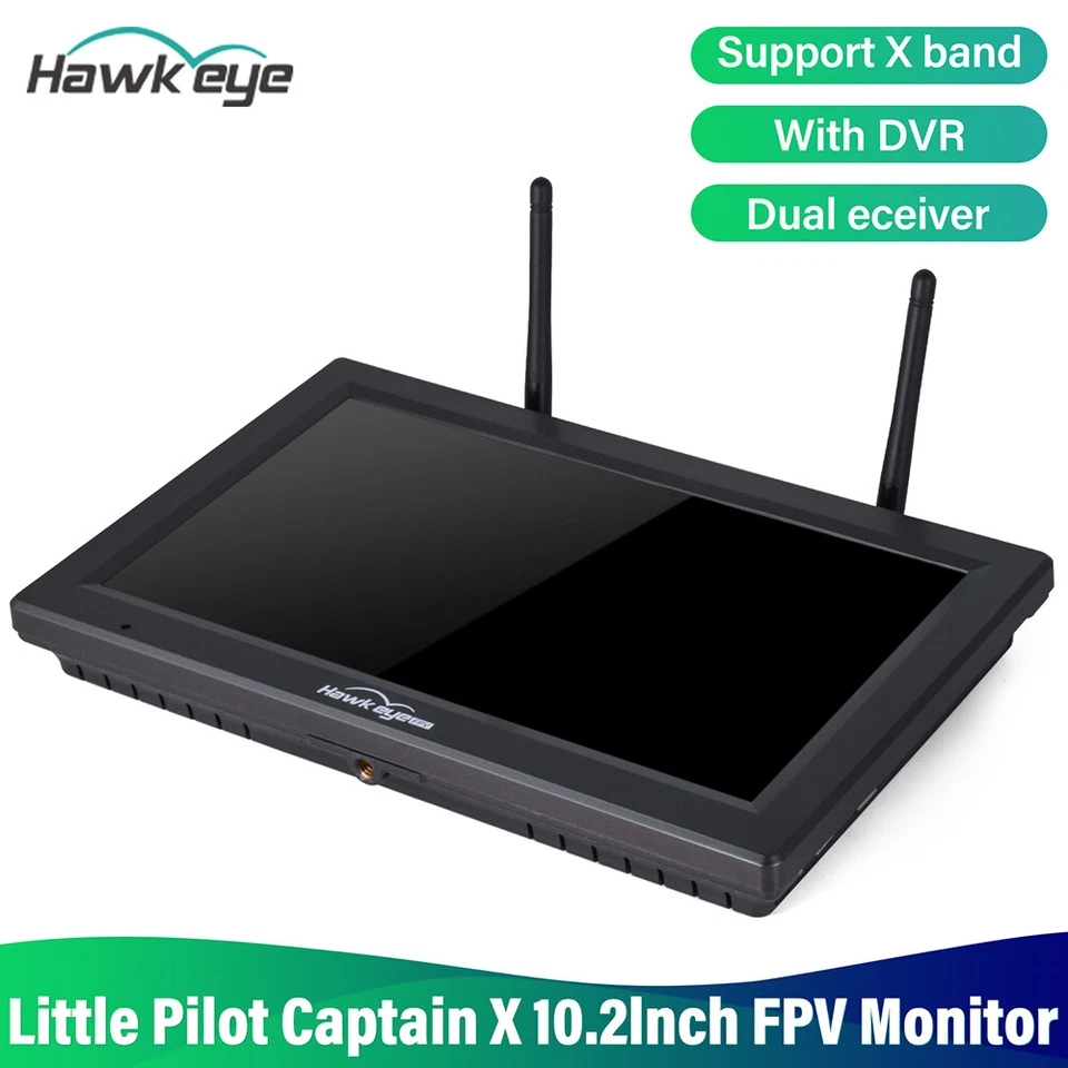 Hawkeye Little Pilot Captain X DVR FPV Monitor 5.8G 96CH 10.2 inch Dual Receiver - Image 4 of 4
