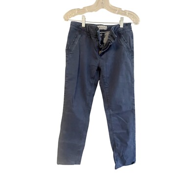 Massimo Dutti Chino Pants Womens Size 27 Navy Blue Slash Pockets Straight Leg