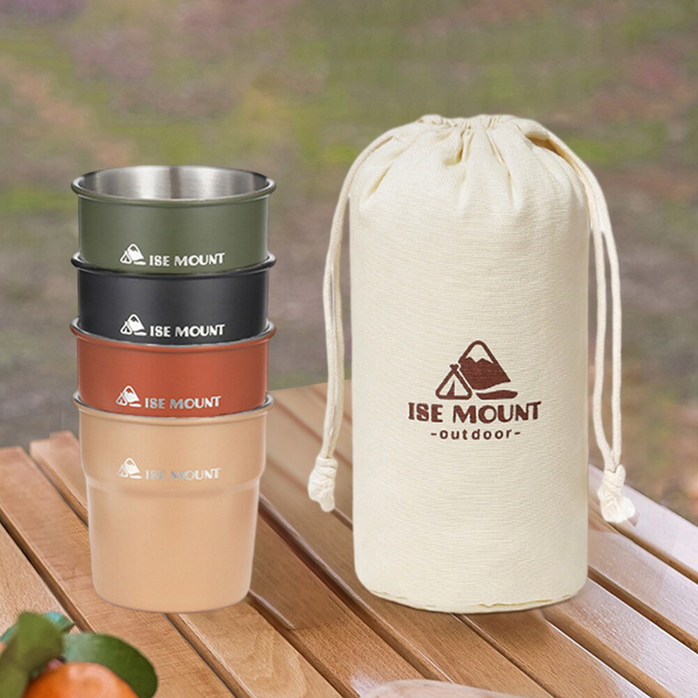 4Pcs Beer Wine Cups 300ml Camping Cup Pint Cup for Hiking Camping (Type