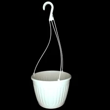 10" WHITE HANGING BASKETS {Set of 10} Plastic Imperial flower pots	