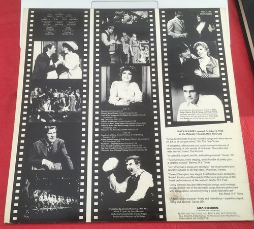 Robert Preston & Bernadette Peters "Mack & Mabel" 12" 33RPM Vinyl LP MCL1728 EX - Bild 2 von 9