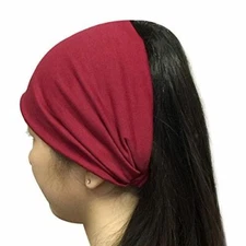 Wrapables Wide Fabric Headband, Burgundy