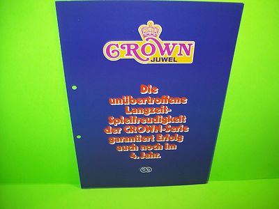 Bergmann Automaten CROWN JUWEL Original Slot Machine Sale Flyer German Text