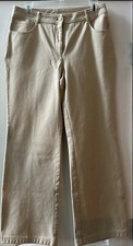 ST JOHN Yellow Label Tan Color Wide Leg Decorative Button Mid Waist Pants Size 6
