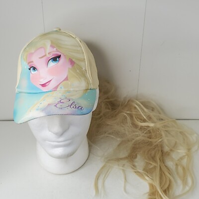 New Disney Elsa Frozen Hat Girls Long Blonde Hair Movie Costume