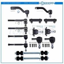 14PCS Front Upper Lower Ball Joints Tie Rods Pitman Arm Kit For Chevy K1500 4WD
