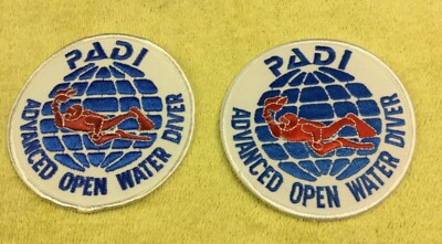 PADI ADVANCED OPEN WATER DIVER SCUBA PATCHES - 2 PATCHES TOTAL