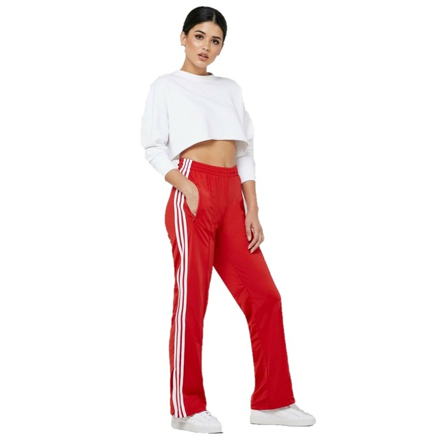 Adidas Originals Trefoil Firebird Retro Track Pants 3 Stripe Red Women