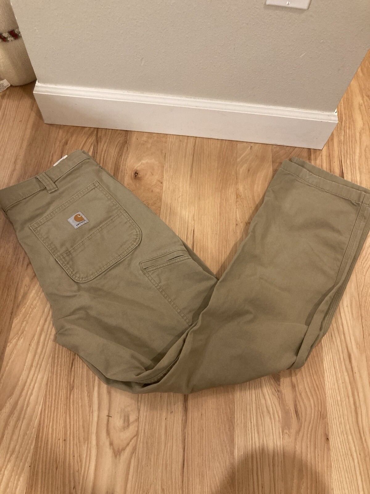 Carhartt Pants Mens 34x34 Khaki Cargo Utility Workwear Relaxed Straight Outdoor