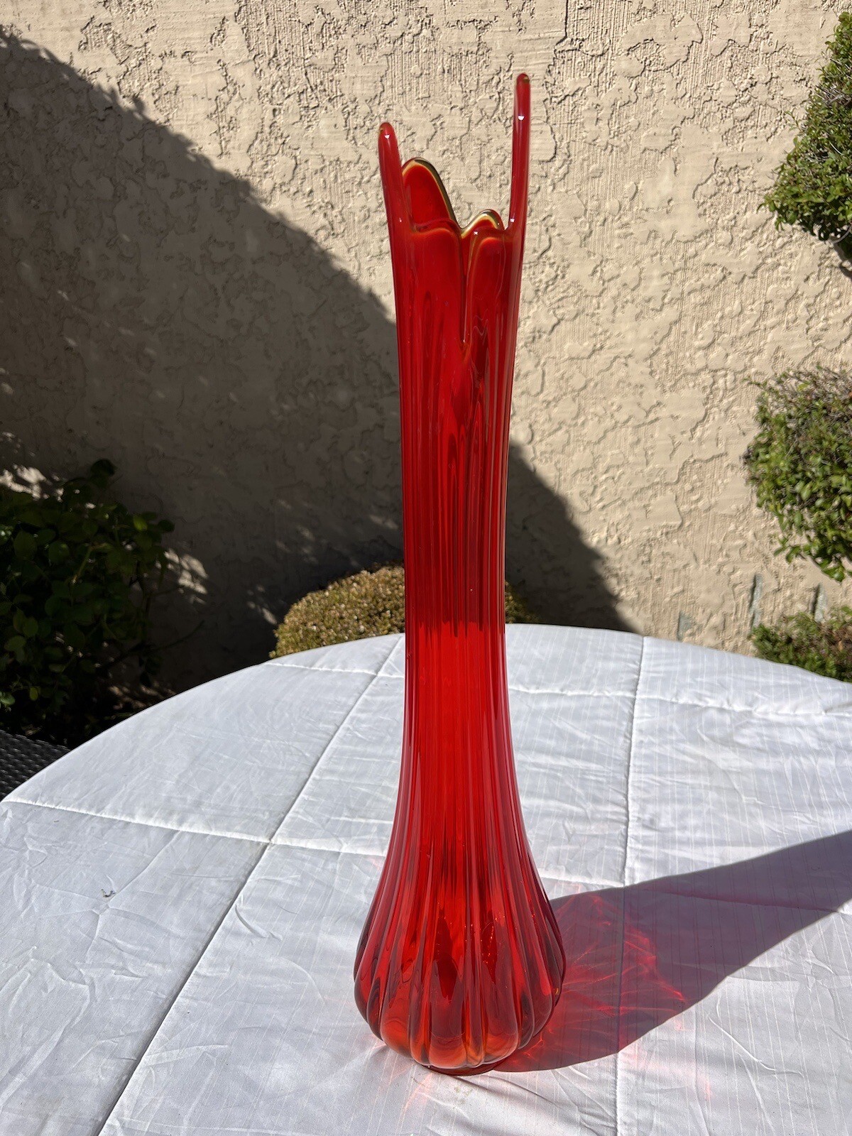 XLARGE 26.5” LE Smith MCM AMBERINA SIMPLICITY Ribbed Swung Glass Floor